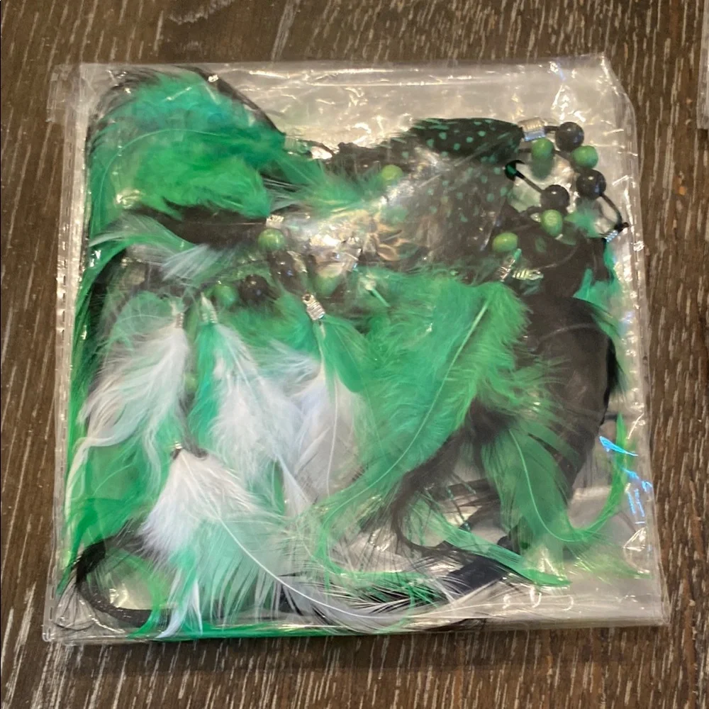 Green Feather Dreamcatcher for Home Party Decorations